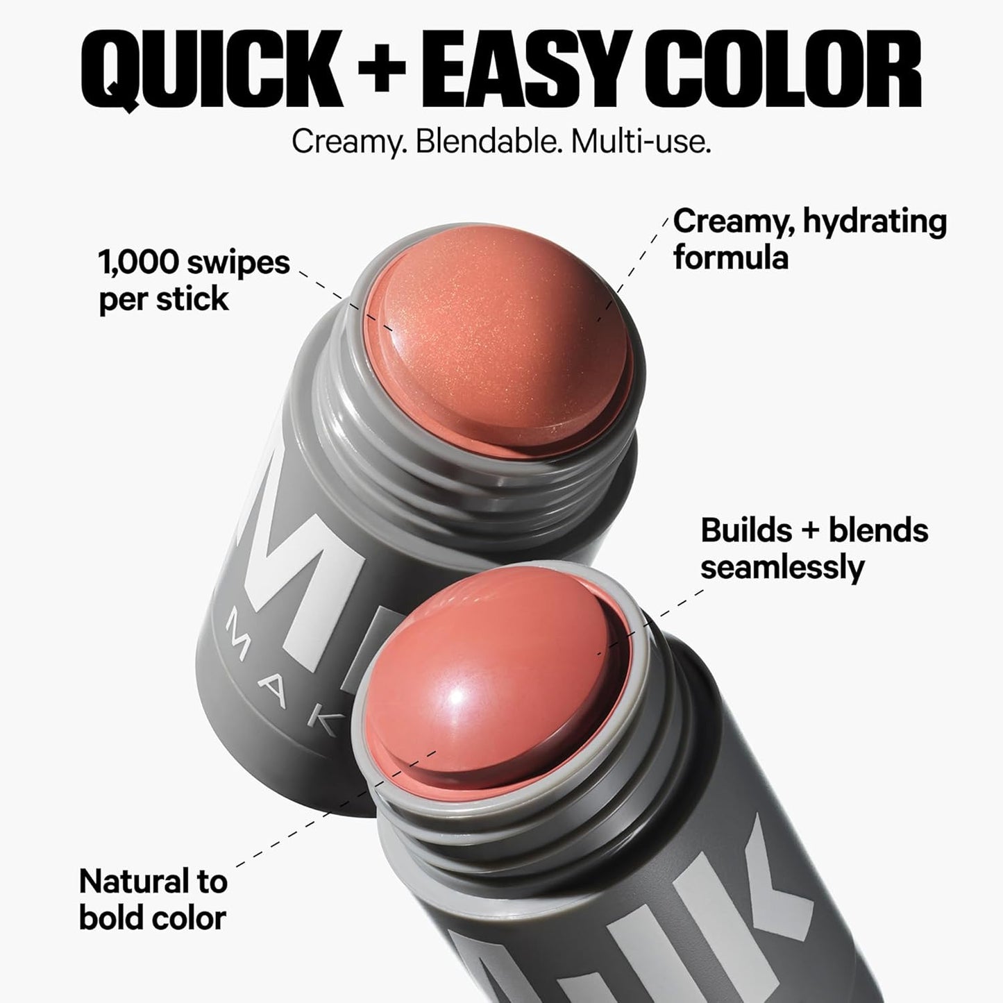 Milk Makeup Lip + Cheek Stick – Multi-Use Cream Blush + Lip Color with Mango Butter, Avocado Oil + Apricot Oil – Hydrating, Buildable, Long-Lasting, Vegan Formula