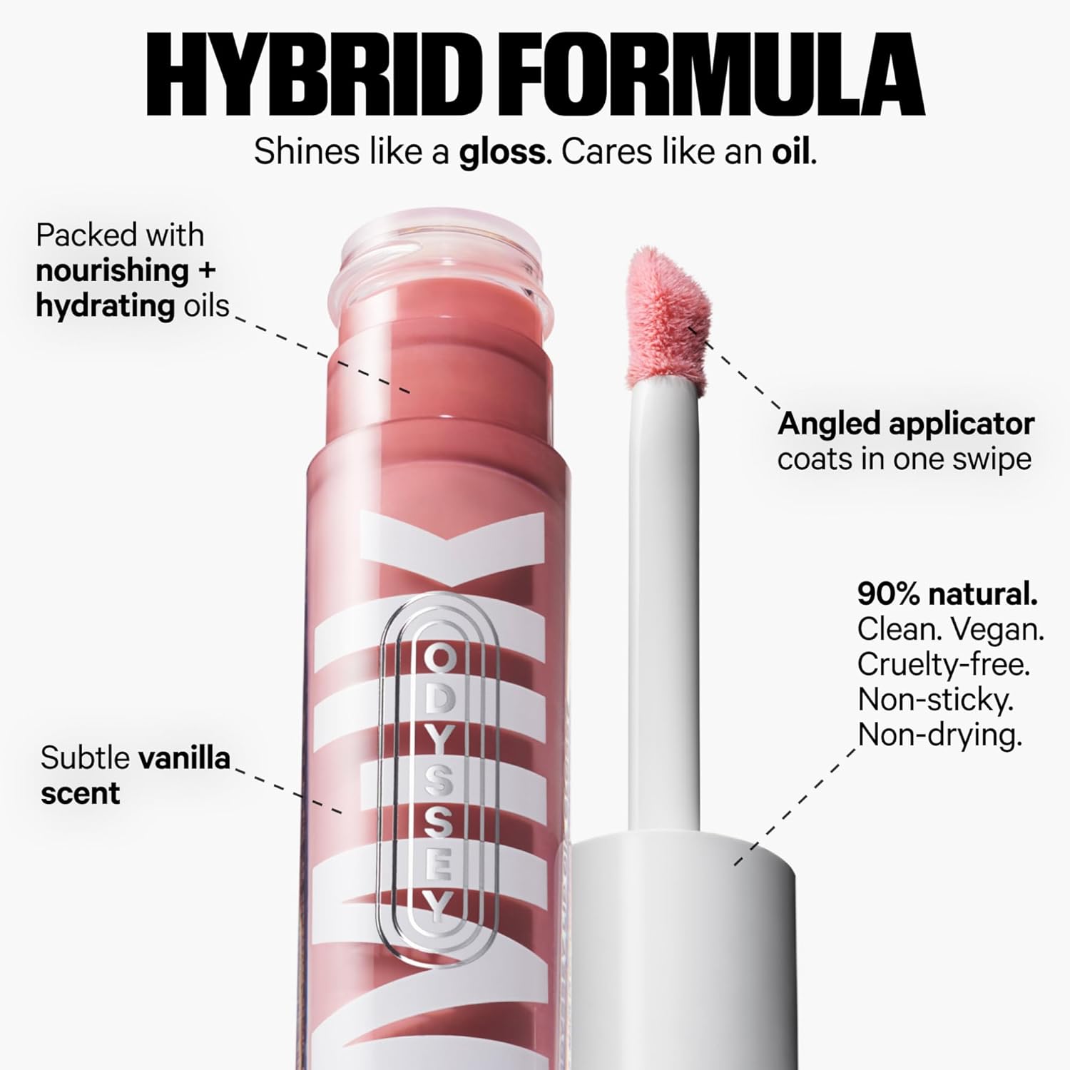 Milk Makeup Odyssey Lip Oil Gloss - For Fuller and Glossy Lips - Long Lasting Moisture - Semi-Sheer Color - Vegan Cruelty Free