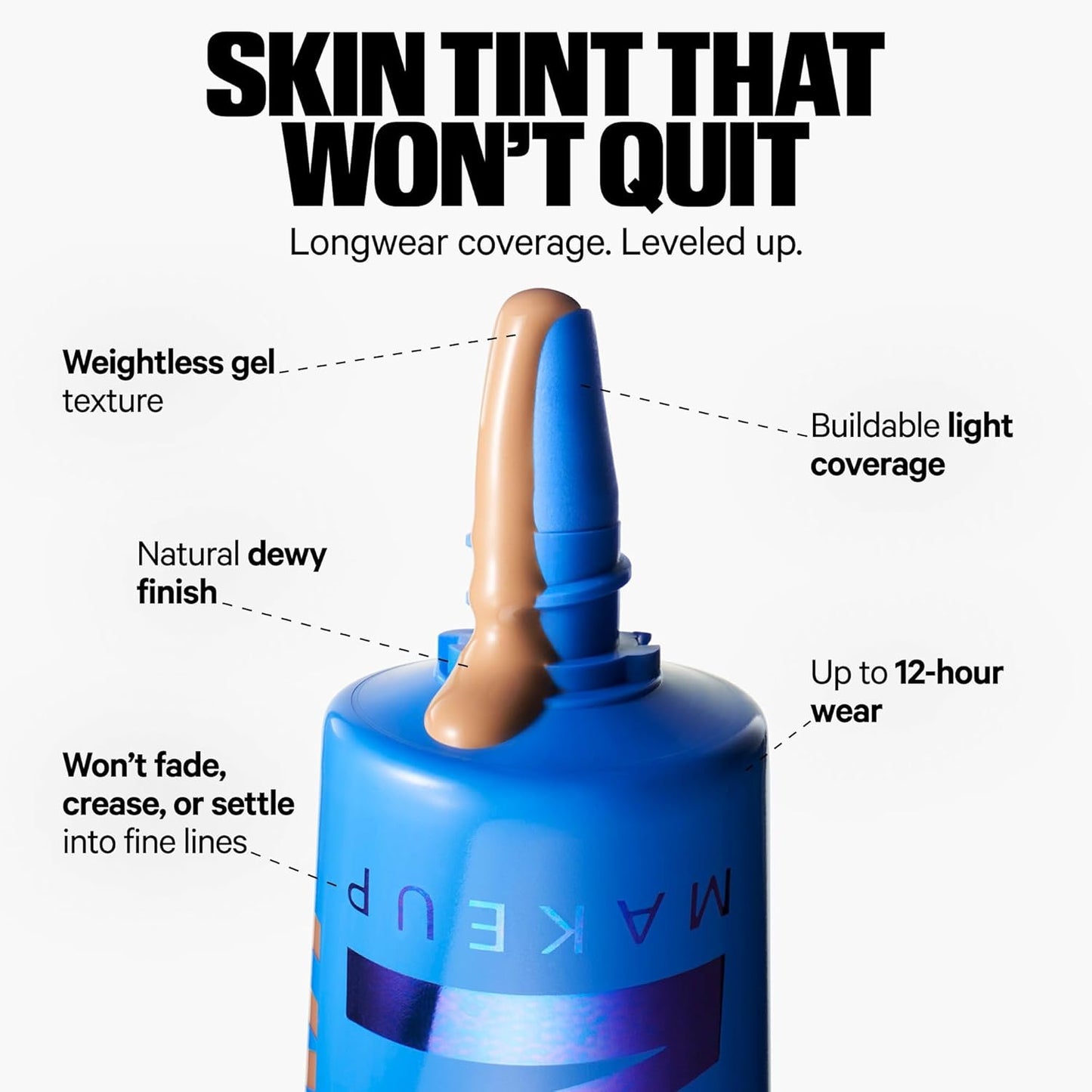 Milk Makeup Hydro Grip Hydrating Gel Skin Tint with Hyaluronic Acid – Buildable Light Coverage for Up to 12 Hours w/Dewy Finish – Non-Comedogenic