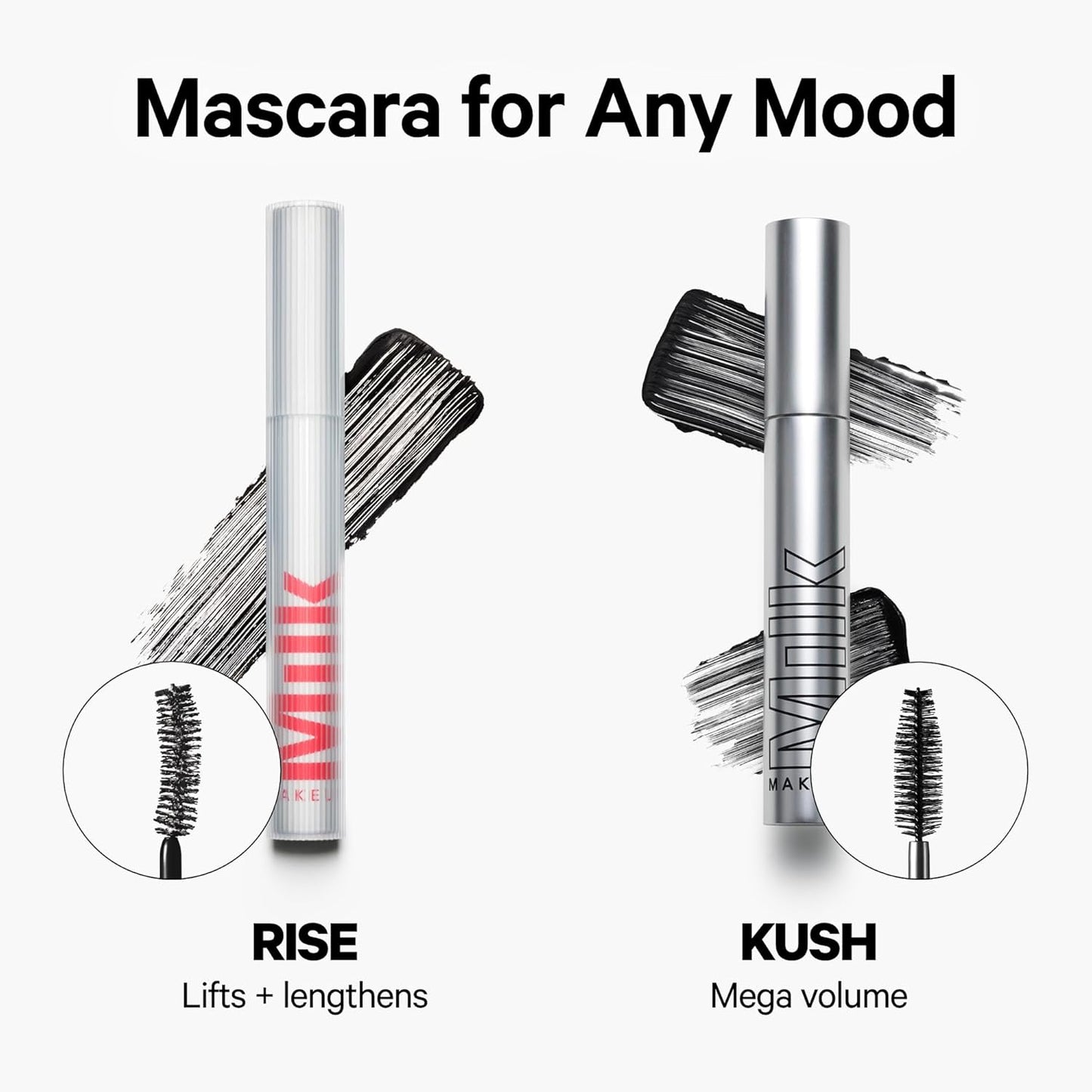 Milk Makeup KUSH Mascara – Volumizing Mascara for Thicker, Fuller, High-Volume Lashes from Root to Tip – Clean, Vegan, Conditioning Formula