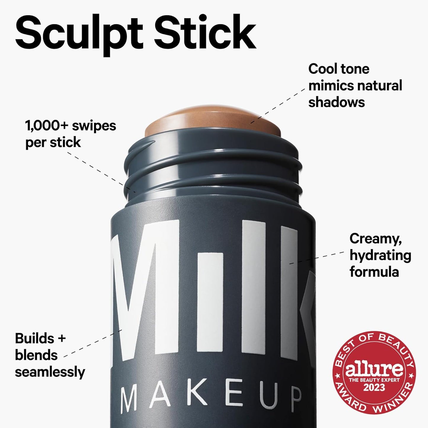 Milk Makeup Sculpt Stick – Cool-Toned Cream Contour Stick with Thyme Extract + Mango Butter – Hydrating, Buildable Formula Adds Depth + Dimension