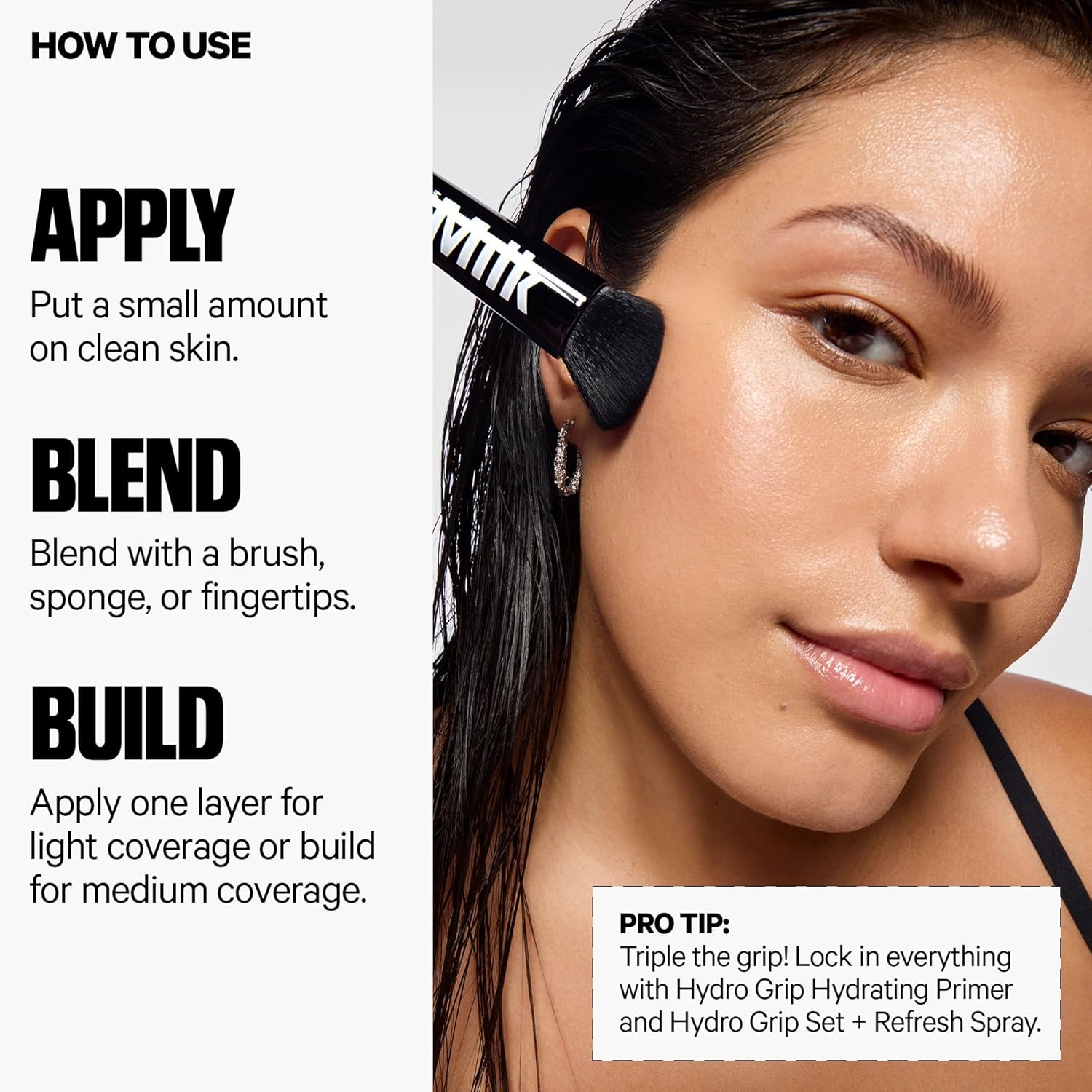 Milk Makeup Hydro Grip Hydrating Gel Skin Tint with Hyaluronic Acid – Buildable Light Coverage for Up to 12 Hours w/Dewy Finish – Non-Comedogenic