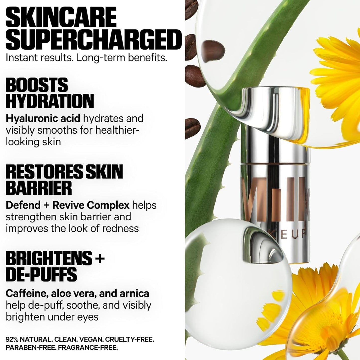 Milk Makeup Future Fluid All Over Cream Concealer - Medium-to-Full Coverage - Up to 12-Hour Wear - Crease-Proof Finish - Vegan, Cruelty Free