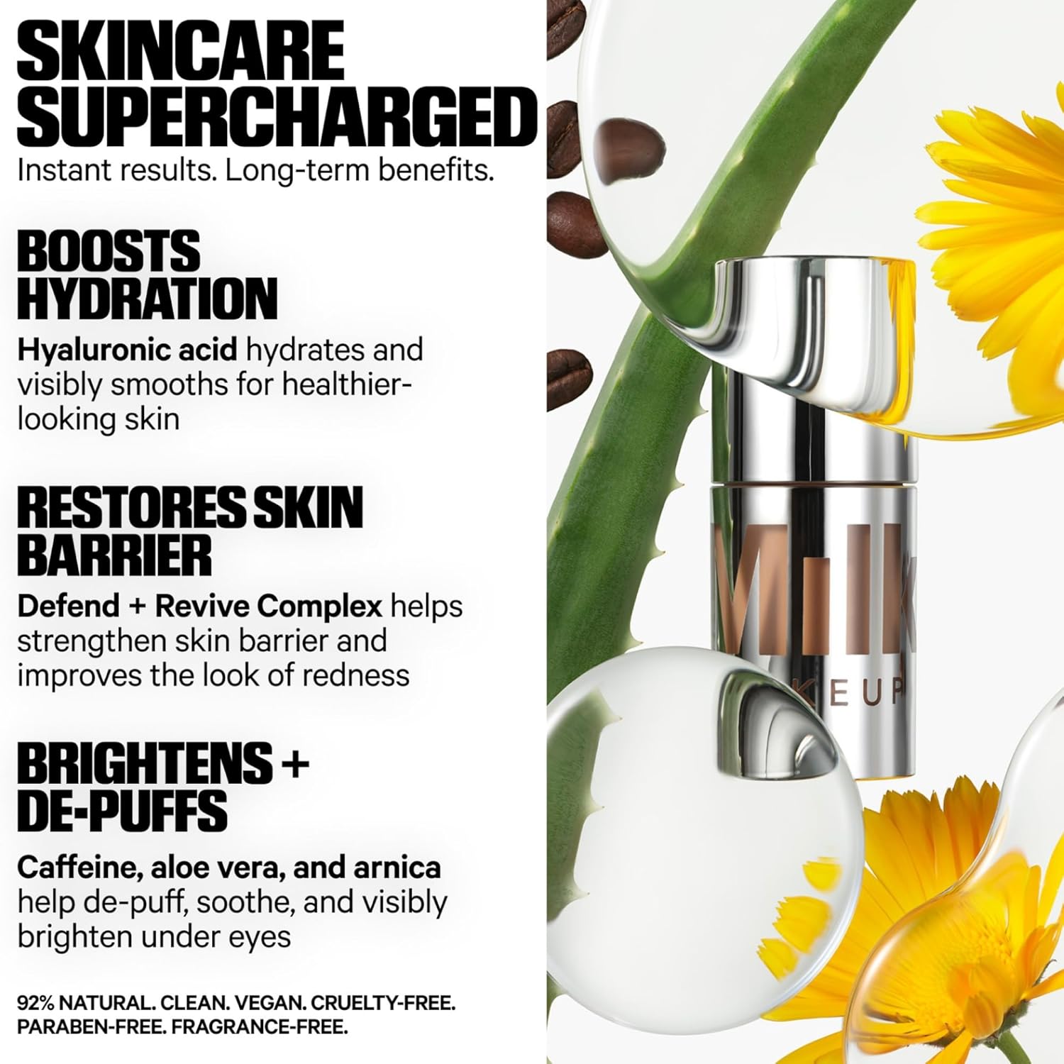 Milk Makeup Future Fluid All Over Cream Concealer - Medium-to-Full Coverage - Up to 12-Hour Wear - Crease-Proof Finish - Vegan, Cruelty Free