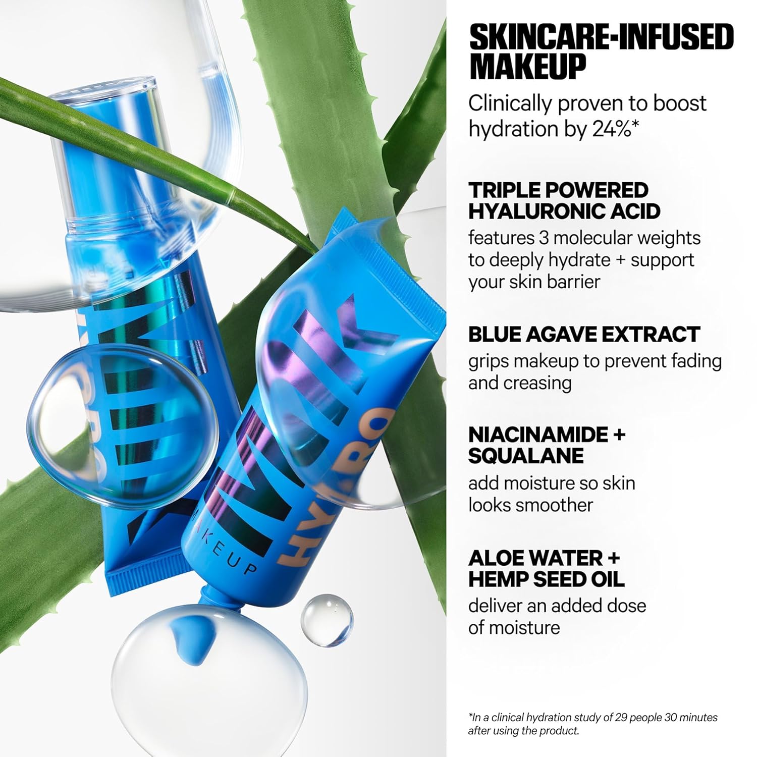 Milk Makeup Hydro Grip Hydrating Gel Skin Tint with Hyaluronic Acid – Buildable Light Coverage for Up to 12 Hours w/Dewy Finish – Non-Comedogenic