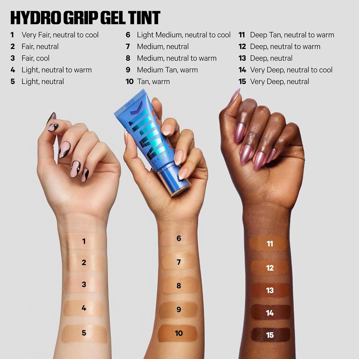 Milk Makeup Hydro Grip Hydrating Gel Skin Tint with Hyaluronic Acid – Buildable Light Coverage for Up to 12 Hours w/Dewy Finish – Non-Comedogenic