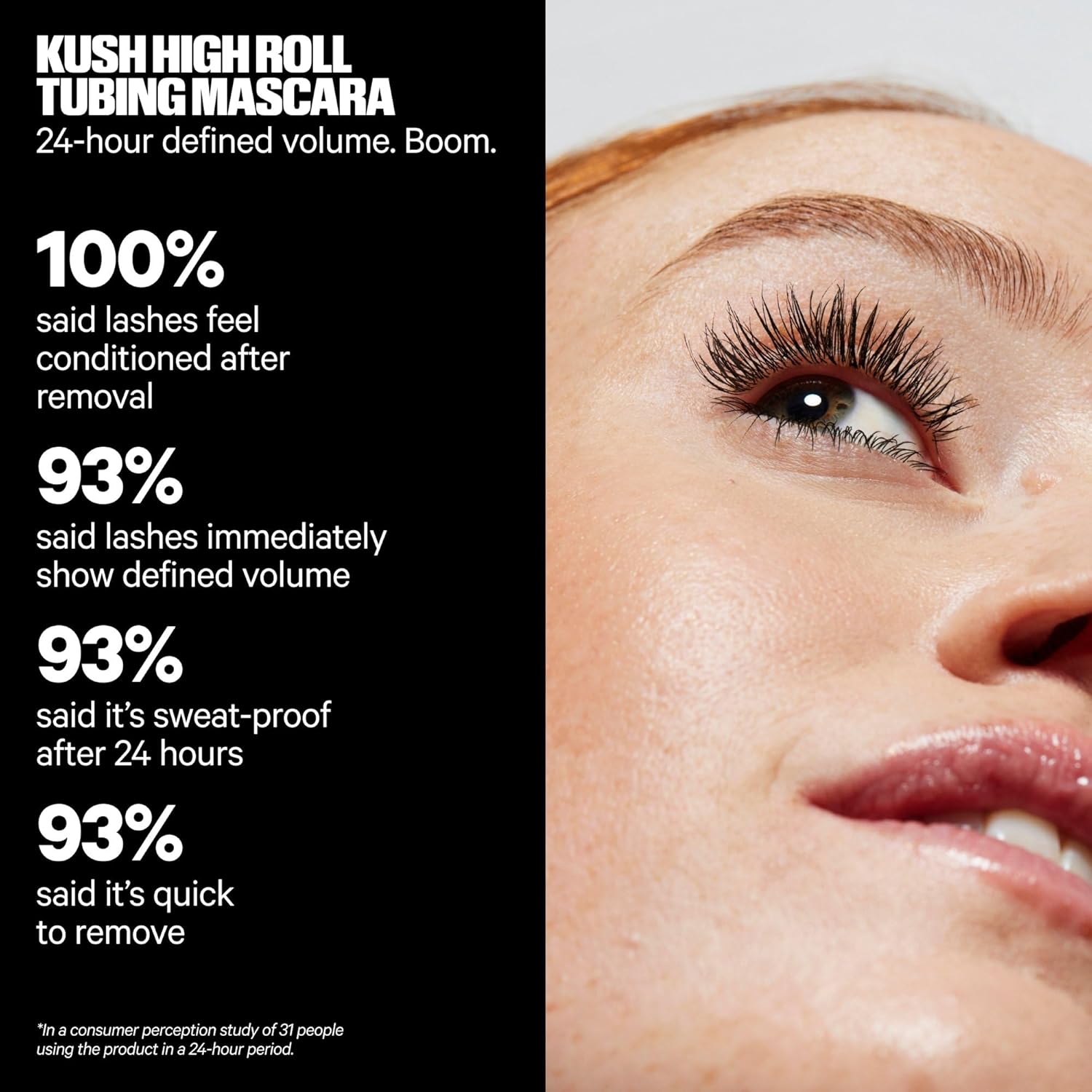 Milk Makeup KUSH High Roll Tubing Mascara – Longwear Mascara for Natural Volume, Length + Definition – Water-Resistant, Smudge-Proof + Flake-Free Up to 24 Hours – 0.3 oz
